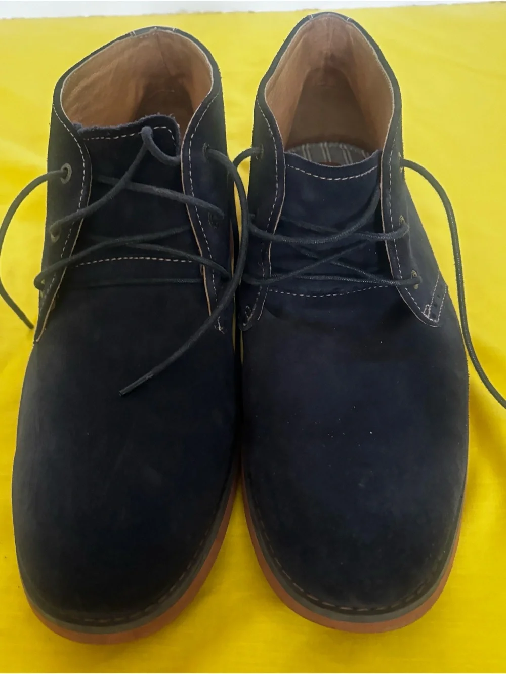 Johnson and Murphy  Men's Navy Suede Chukka Boots - Lace-Up Casual Boot